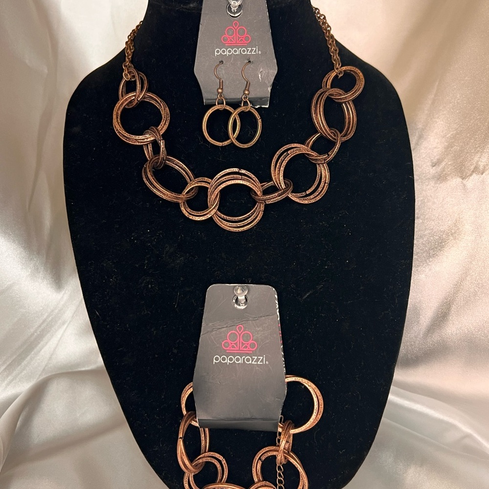 Paparazzi Copper Jewelry Set